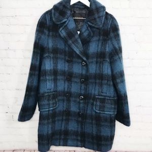 Coach Plaid Jacket Peacoat Long